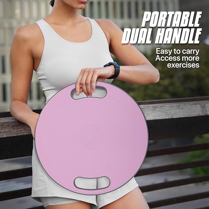 MADOG Wobble Balance Board for Adults, 15.5" TPR Non-slip Surface with Handle for Workout Core Trainer Physical Therapy, Home Gym Stability Board