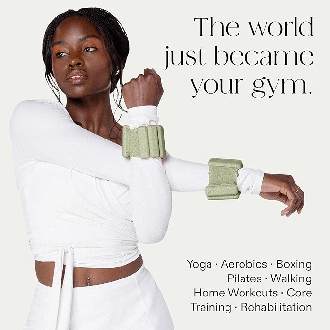 Bala Bangles Wrist & Ankle Weights for Women & Men - Adjustable Weighted Bands - Soft Silicone Arm & Leg Weights for Pilates, Yoga, Walking, Barre, Home Workout & Strength Training Exercise