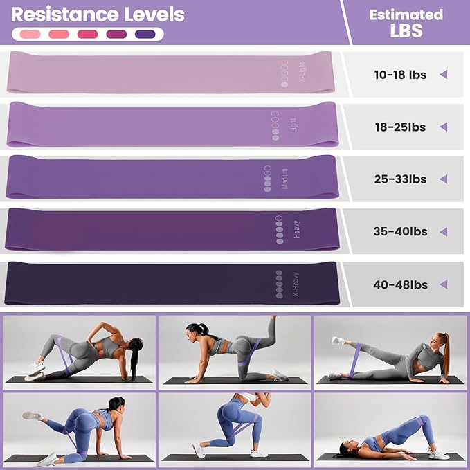 JITUIHOM Home Pilates Essentials Kit for Women - Complete Pink Equipment Set with 9 Inch Yoga Ball, Figure 8 Resistance Band, Bands & Accessories, Ring for Beginners Workouts