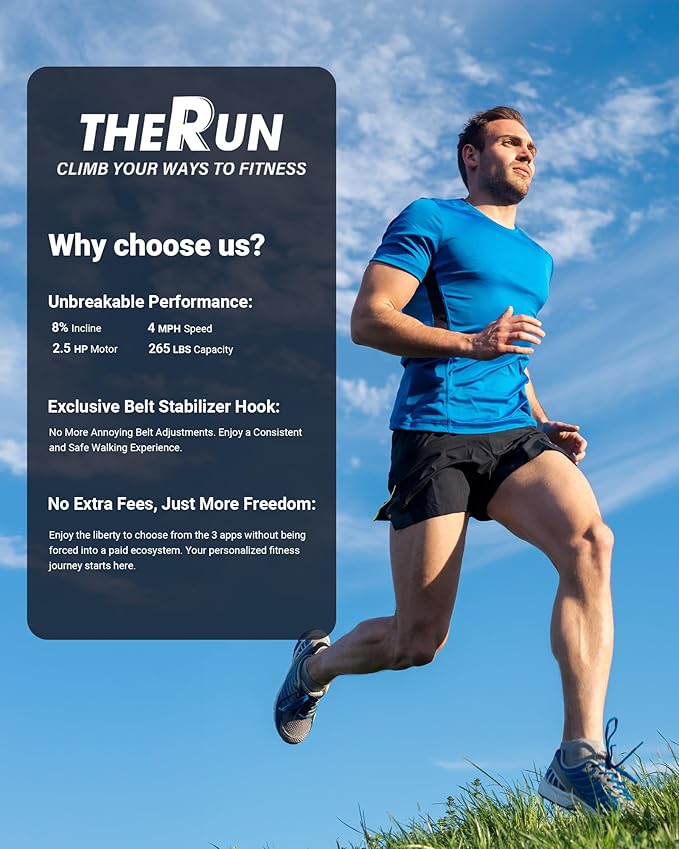 THERUN 10% Walking Pad with Auto Incline, Walking Pad for Home and Office, 2.5 HP Brushless Core Portable Under Desk App Walking Pad with Remote Control and LED Display