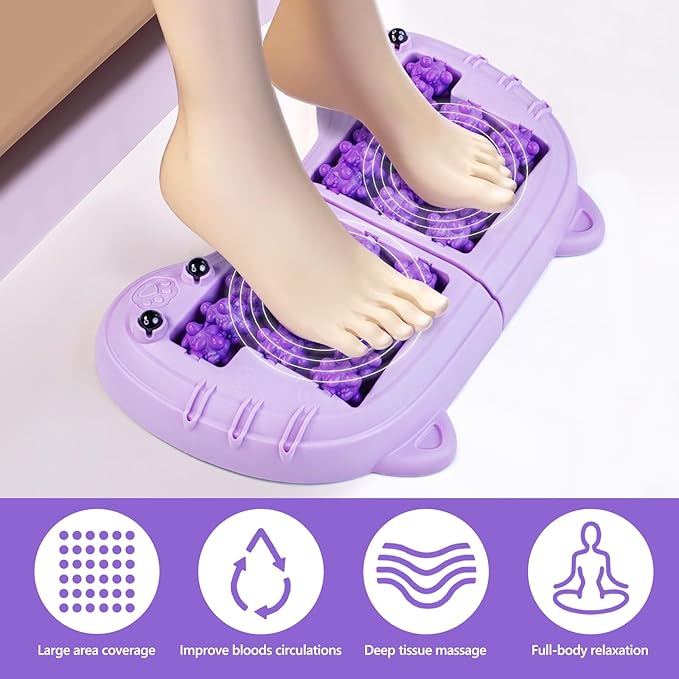 Foot Roller Massager for Plantar Fasciitis Pain Relief, Large Size Under Desk Feet Massage, Manual Acupressure Tool, Eases Pain & Cold Feet, Boosts Circulation, Split Portable & Washable