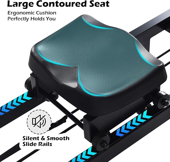 Goplus Water Rowing Machine Dual Track Adjustable Resistance with LCD Display and Large Weight Capacity for Home Use