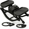 Rock Fitness Stepper for Exercise at Home,Portable Rocking Stepper Side to Side with Digital Display & Resistance Bands, Motion Stair Rocker Stepper Machine for Home Office Full Body Workout