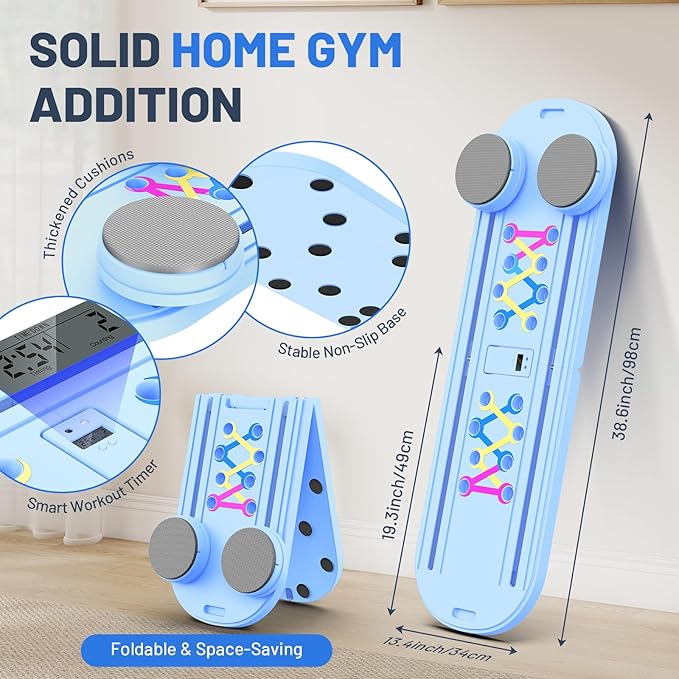 Pilates Board, Newest Multi-Purpose Portable Pilates Reformer Machine for Home, Foldable at Home Pilates Kit, Pilates Board for Home Workout Fitness Exercise, Abs, Pilates Equipment