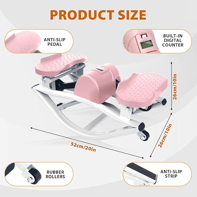 Rock Stepper Side to Side,Rock Stepper,Rock Stepper Machine for Exercise at Home- with Digital Display,Fitness Stepper for Arms,Legs & Glutes,Rock Stepper for Home,Apartment and Office
