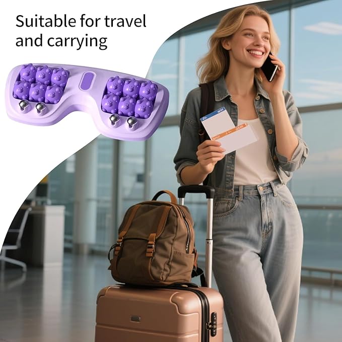 Portable Double Foot Massage Roller, 2025 New Dual Foot Massage Roller for Relieve Pain from Plantar Fasciitis, Portable Feet Massager Tool for Home Office Use (Green)