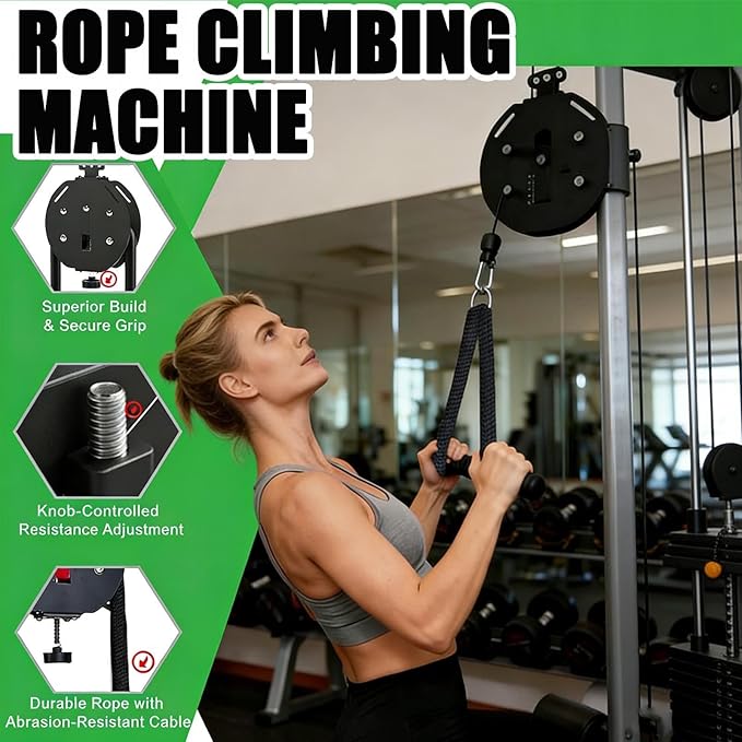 Endless Rope Trainer | Adjustable Resistance Trainer Machine | Suspension Endless Rope Pulley System| Closed-Loop Nylon Rope | Home Gym Infinity Rope for Resistance Training