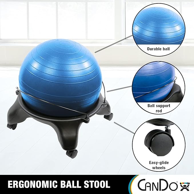 CanDo Ball Stool Plastic No Back Adult Size