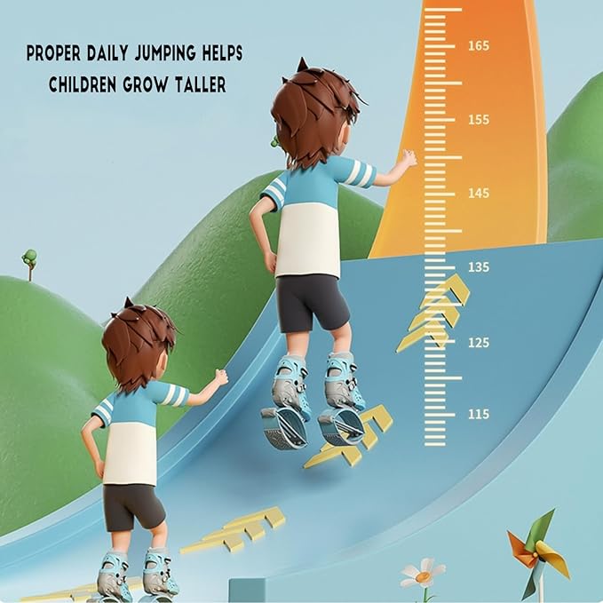 Jumping Shoes Bounce Shoes for Children Kids Moon Shoes Kangaroo Jump Shoes for Exercise Fitness and Fun,Adjustable Fit