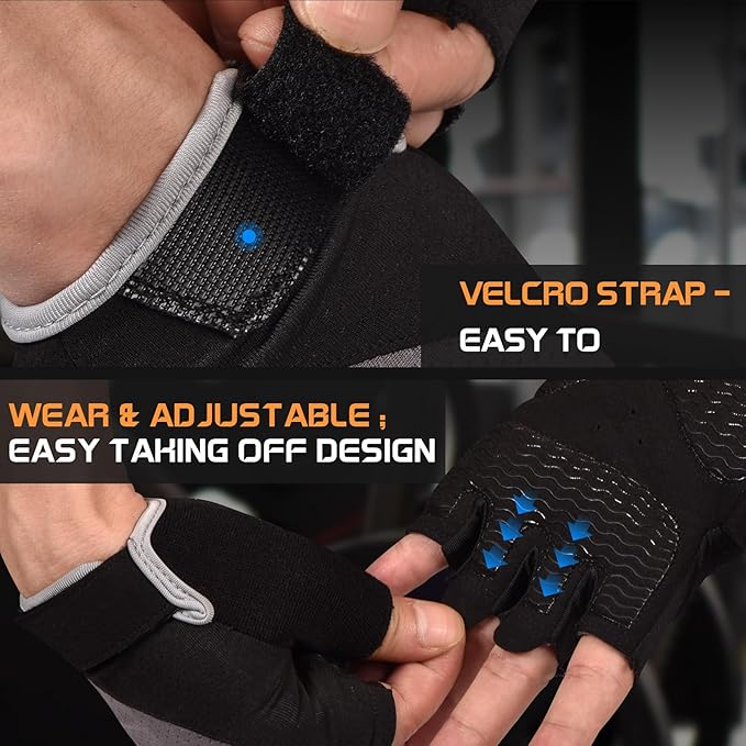 Workout Gloves for Women - Breathable Weight Lifting Gloves with Non-Slip Silicone Padding, Fingerless Gym Gloves for Cycling, Rowing, Pull Ups & Training (4 Sizes)