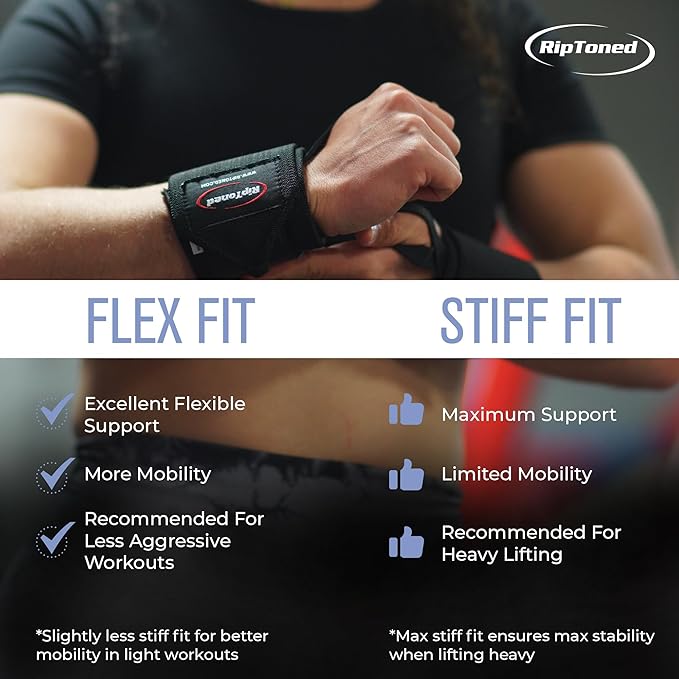 Rip Toned Wrist Wraps for Weightlifting – USPA & USAPL Approved 18" Wrist Straps for Powerlifting – Adjustable, Durable Gym Wraps with Thumb Loop – Quality Support for Men & Women