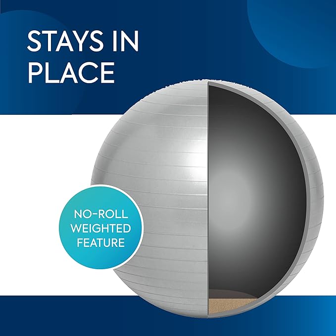 Bouncyband Balance Ball – Create Flexible Seating to Improve Focus at School, Office, or Home with This No-Roll Weighted Ball