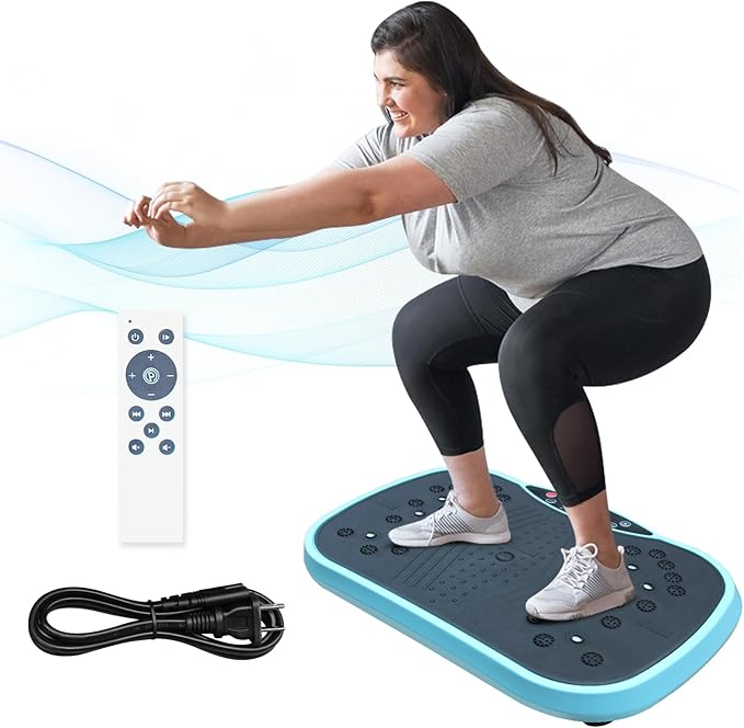 Vibration Plate Exercise Machine Whole Body Vibration Plate Platform for Lymphatic Drainage, Full Body Shaking Workout Vibrating Plate for Weight Loss, 300 Lbs Capacity