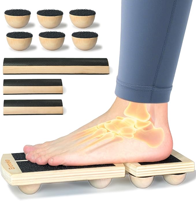 Foot Strengthener - Ankle Balance Board for Plantar Fasciitis, Foot Arch Stretcher, Sprained Ankle Recovery, Stability Exercises & Posture-Correction | Single-Leg | Non-Slip | w/Guide