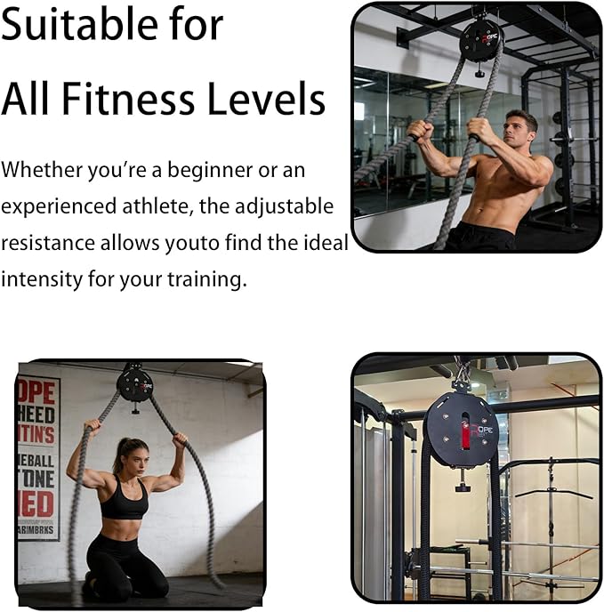 Resistance Trainer Machine for Full Body Workout, Featuring a Suspension Endless Rope Pulley Device, Home Gym Equipment for Arms, Back, and Grip