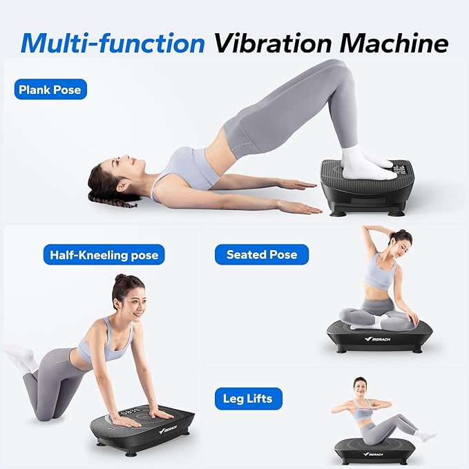 MERACH Vibration Plate Exercise Machine, Whole Body Workout Equipment for Women, Bluetooth and Silicone Pedal, Vibration Plate with Auto Mode, Vibrate Fitness Platform for Home