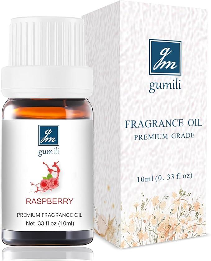 Raspberry Oil - Pure Organic Scent for for Aromatherapy, Diffusers, Spray, Skin & Hair Care, Massage, DIY Candles & Soap, Perfume - Fruity Fragrance, 10mL