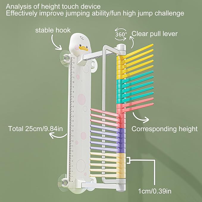 Vertical Jump Tool – Jump Height Trainer, Adjustable Test Stick, Kids Sports Pole | High Jump Measuring Device with Touch Indicator, Jump Accuracy for Training and Evaluation (ABS)