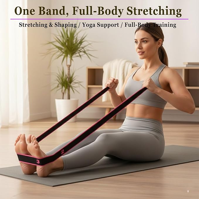 Fitness Resistance Band for Stretching and Yoga - 8/10/12 Section Fitness Resistance Band, Elastic Training Belt for Yoga, Latin, Pilates