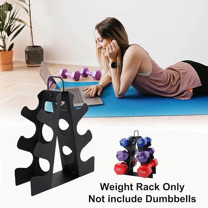 3-Tier | 4-Tier Dumbbell Rack for Dumbbells , A-Frame Weight Stand Only, Compact Space-Saving Design for Home Gym, Heavy-Duty Alloy Steel Organization Rack (Dumbbells Not Included ）