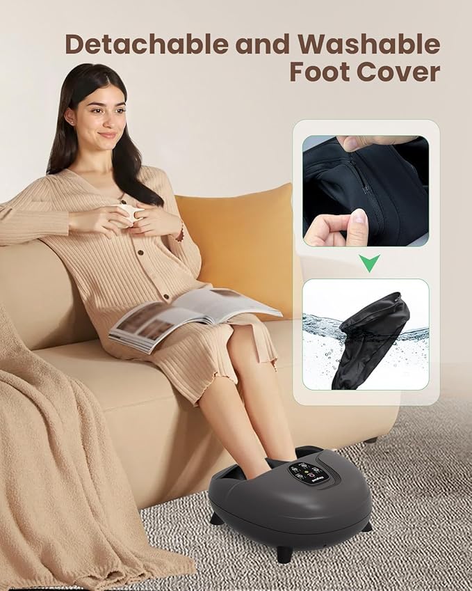 Shiatsu Foot Massager Machine with Heat,Feet Massager for Plantar Fasciitis Neuropathy, Soles & Instep Heating, Remote Control, Up to Men Size 14, Gift for Mom Dad