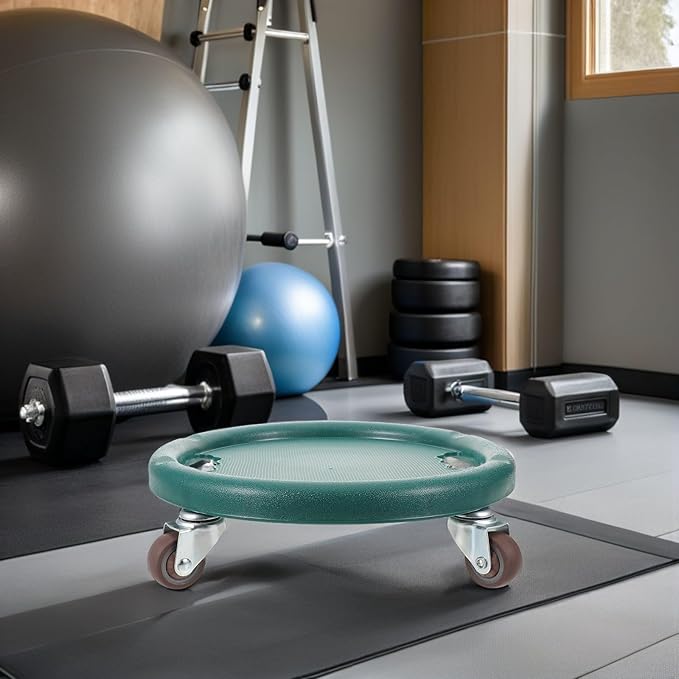 Ab Roller Wheel 4-wheel Core Exercise Sliding Disc for Abdominal Workout, Quiet Multi-directional Abdominal Training Equipment with Knee Pad, Home Fitness for Men and Women