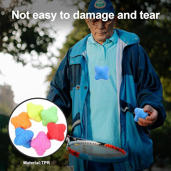 STOBAZA 6pcs Hexagonal Agility Balls Reaction Training Equipment for Hand-Eye Coordination Speed Reflex Improvement Fitness Reaction Ball with Bright Colors for Sports Exercise