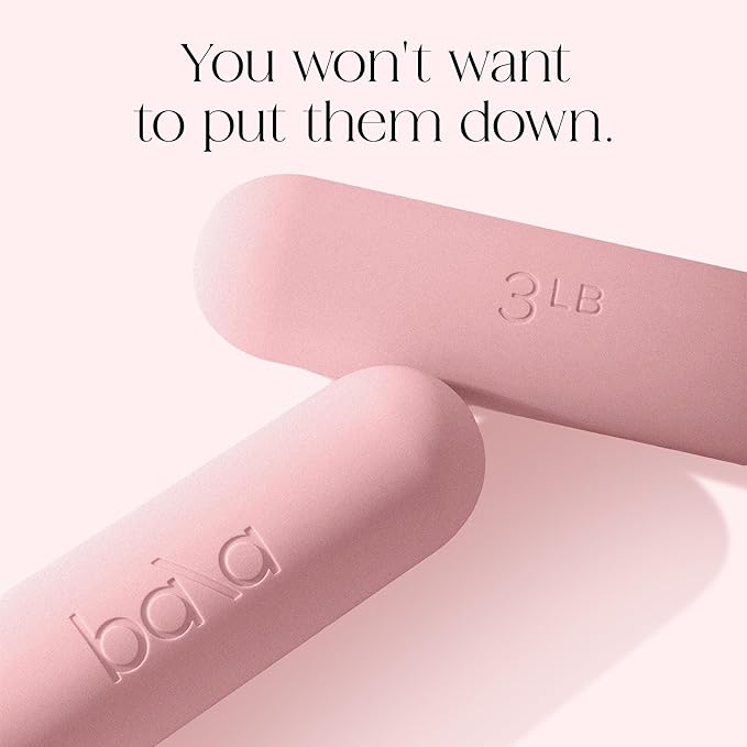 Bala Bars Dumbbell Set for Women & Men - Set of 2 Bars Designed for Walking, Strength Training, HIIT, Boxing & Aerobics - Hand Weights for Working Out at Home
