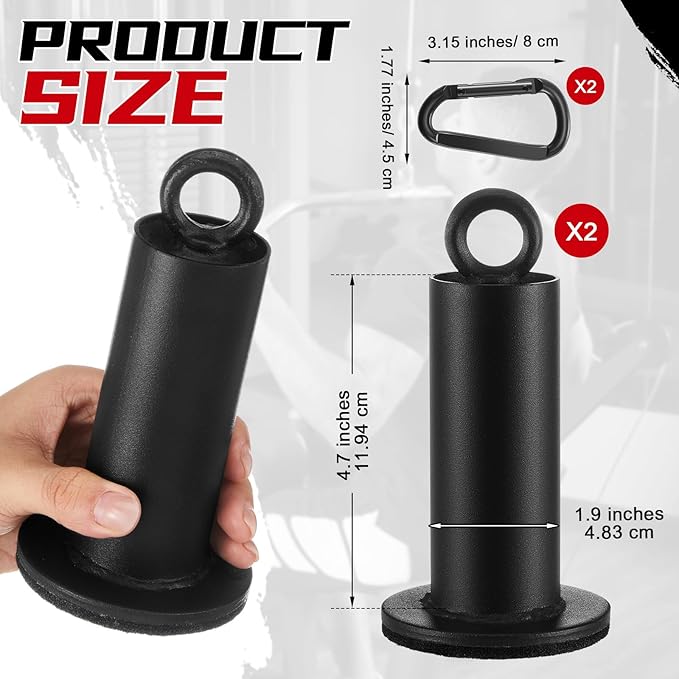 Lasnten 2 Set Weight Loading Pin with Clip Heavy Duty Attachment Fit 2 Inch Weight Plate for LAT Cable Pulley System Gym (Classical,1.9'' D X 4.7'' H)