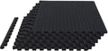 TCE AUPM001BK Interlocking Foam Mat Protective Exercise Workout Puzzle Floor Mat Tiles for Home Gym Equipment - 6 Pieces, 24 Square feet, Black