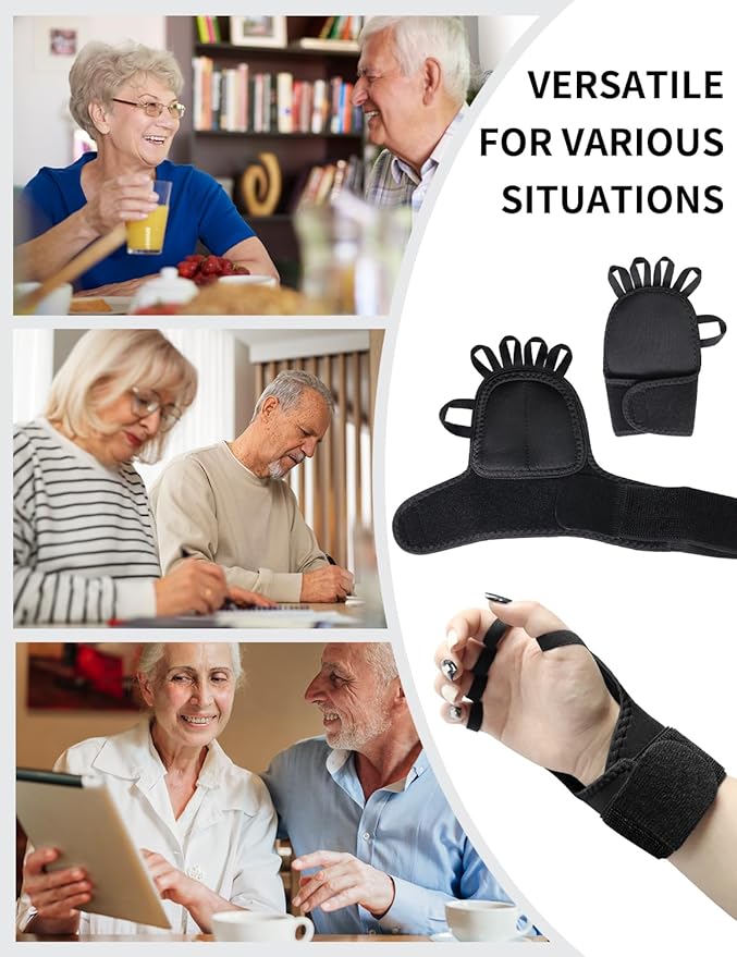 2 Pack Weighted Gloves for Tremors, Improved Hand/Wrist Mobility, Adjustable Hand Stability Aid for Parkinson's Patients, Writing Stability & Strengthening, Hand Grip Strength Trainer