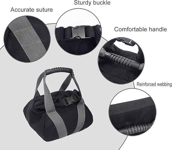 Adjustable Heavy Duty Kettlebell Sandbag, Losing Weight Yoga Sandbags, Workout Sandbag Ergonomic Handle Easy Carry 12 Oz Canvas for Exercise Yoga Gym Training