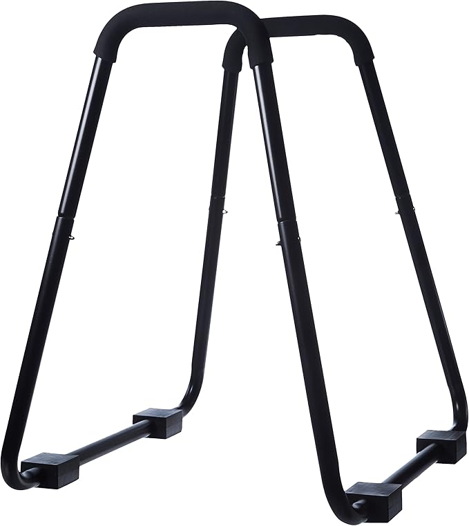 Amazon Basics Strength Training Dip Station for Home Gym, Portable Tricep Dips Bar, Black