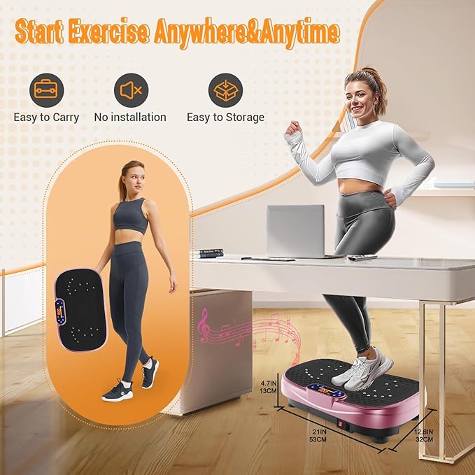 Vibration Plate, Exercise Machine,Full Body Shaker Workout Fitness Platform Home Vibration Plate