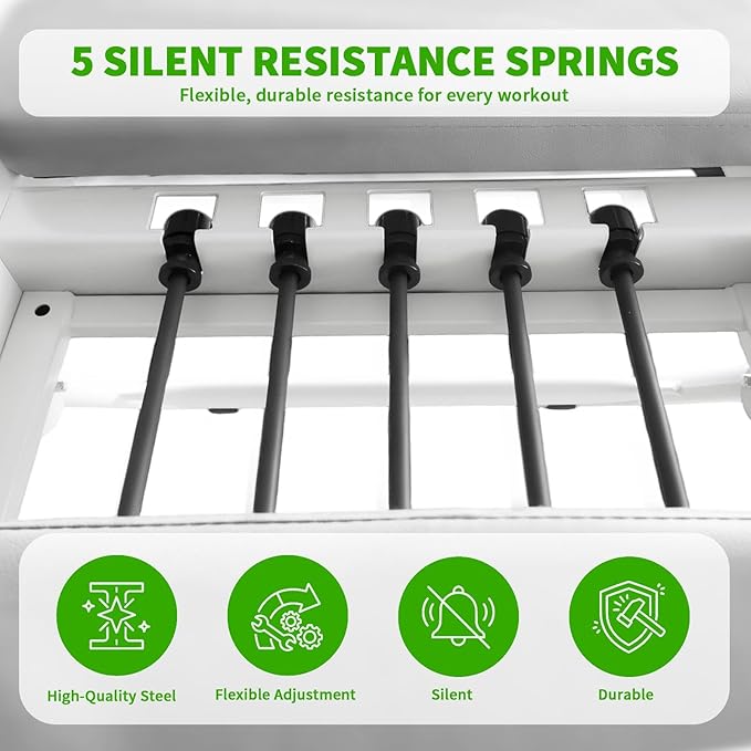 Pilates Reformer, Pilates Equipment with 3 Height Adjustable Levels, Foldable Pilates Machine with Jump Board/Springs/Cords, Studio Grade Workout Equipment, Pilates Board for Gym Workout and Home Use
