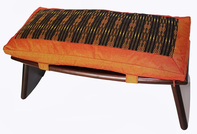 Meditation Bench & Cushion Set - Folding Seiza - Global Weave Saffron
