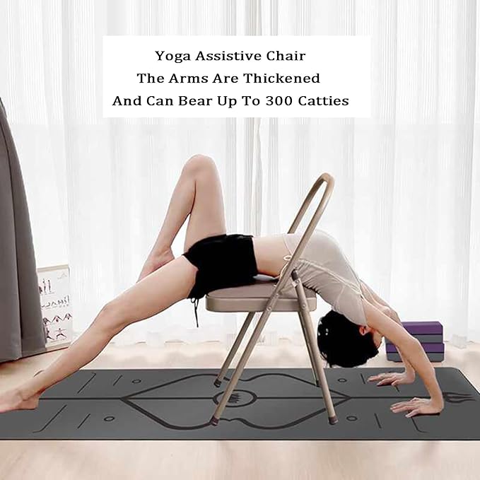 Yoga Chair,Inverted,Thickened Folding Pilates,Rounded Corners,for Indoor and Outdoor Studios(Color3)