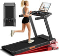 15% Treadmills for Home, 3-in-1 Foldable Treadmill with Incline, Portable Treadmill with Handle, 3.0HP Quiet Walking Pad Treadmill, 12 Automatic Modes, Three Screen