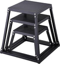 VEVOR Plyometric Platform Box, Plyometric Jump Box, Fitness Steel Plyo Box for Home Gym Jump Training, Crossfit, Conditioning, Strength Training, Black