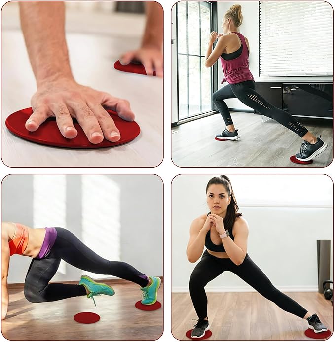 17.5cm/6.89In Round Core Sliders for Working Out,Set of 4 Exercise Core Pilates Sliders,Floor Foot Slider for Exercise 2 Color