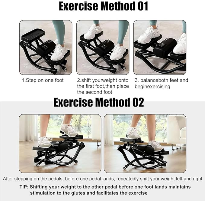 Rock Stepper Side to Side for Legs Glutes,Mini Rocking Stepper Exercise Machine,Compact Stair Steppers with LCD Monitor&Anti-Slip Mat,Low-Impact Home Workout,220 LBS Weight Capacity