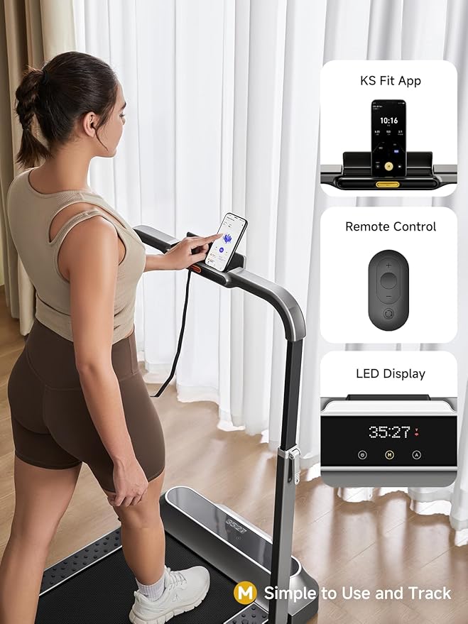 WALKINGPAD Folding Treadmill, 2 in 1 Walking Pad Under Desk Treadmill for Home and Office, Compact Foldable Design with App Control and LED Display