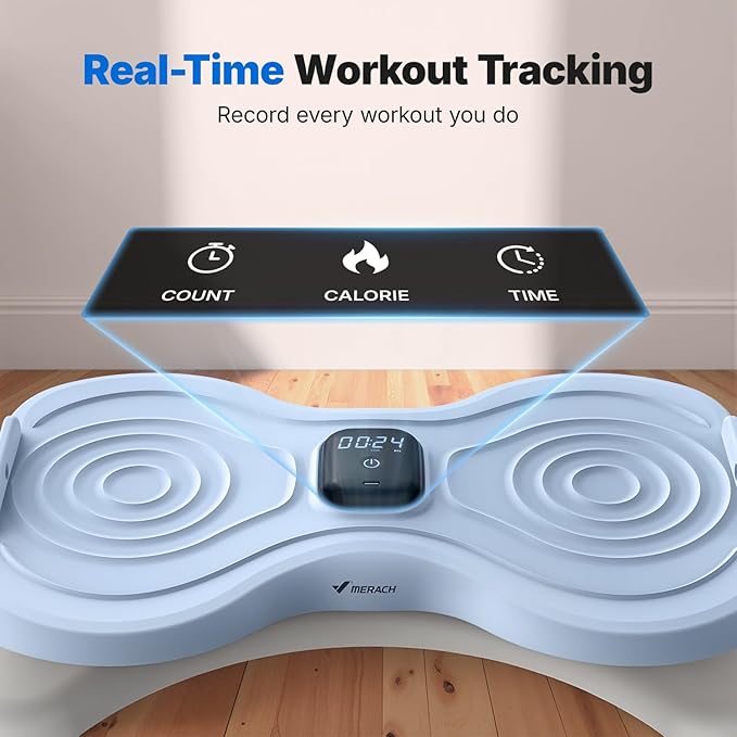 MERACH Waist Twister Machine Exercise, Waist Twister Fitness Tool with Display Counter, Exercise Twist Board for Slim Waist and Belly Fat, Noiseless Home Gym Workout Equipment for Women & Men (Blue)