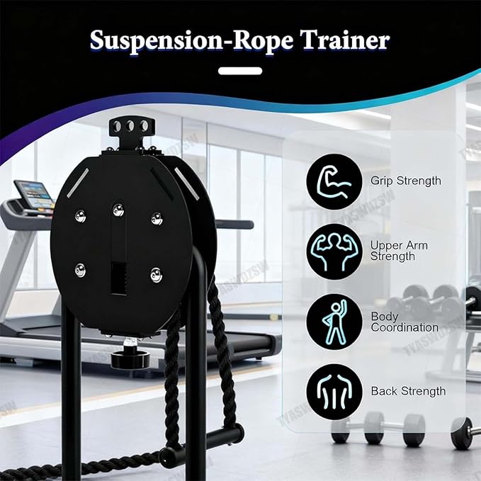 Adjustable Resistance Endless Rope Trainer - Pulley Cable System for Home Fitness, 330lb Load Capacity & Max 30kg Resistance for Arms, Back, Core Training，Body Coordination Exercises