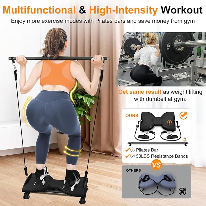 KESHWELL Waist Twisting Machine,Ab Twist Board For Weight Loss&Waist Slim,Ab Machine with Pilates Bar,Noiseless Waist Trainer For Women & Men, 330 Lbs Capacity At Home Workout Equipment.