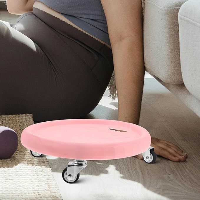 VICASKY Ab Roller Wheel Fitness Slider Board Core Exercise Equipment with Knee Pad Pink for Home Abdominal Workout and Strength Training
