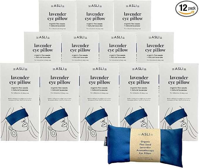 The Asli Co. Handmade Lavender Aromatherapy Prussian Blue Eye Pillow, Packs of 12, Natural Soothing Scent for Promote Better Sleep Quality, Reduce Stress & Anxiety