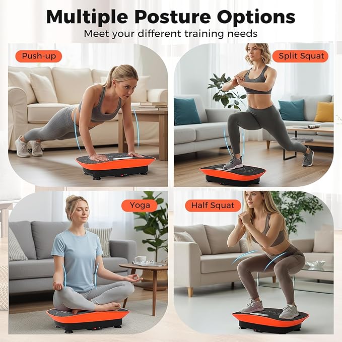 GYMAX Vibration Plate Exercise Machine, Vibration Plate with 10-Level Intensity, LED Display & Remote Control, Body Vibrating Plates Stand Shaking Platform Fat Burning Machine