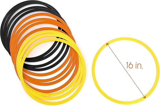 Speed & Agility Training Rings - Set of 12 - with Carrycase - by Trademark Innovations