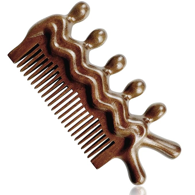Wooden Massage Comb - Scalp, Neck, and Leg Acupressure Tool - Manual Head Massager for Men and Women